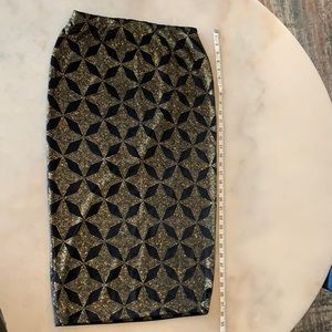 Topshop black and gold skirt